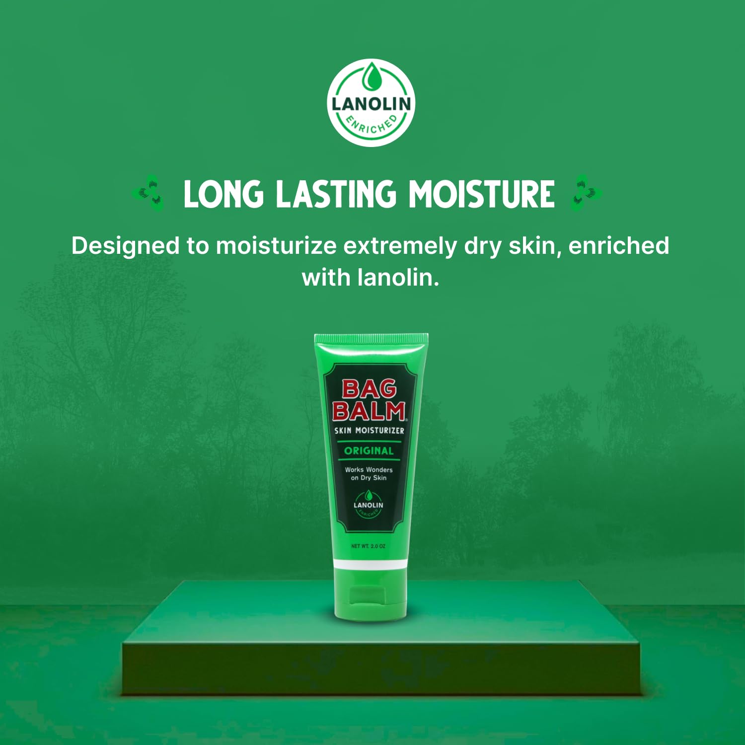 Fragrance-free Bag Balm formula ideal for sensitive skin care
