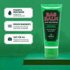 Lanolin-enriched Bag Balm smooths rough skin and protects dry areas