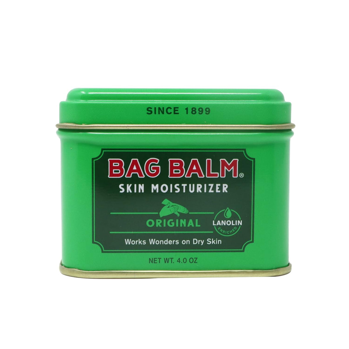 Bag Balm lata 4oz, hidratación rápida para piel seca en todo el cuerpo.