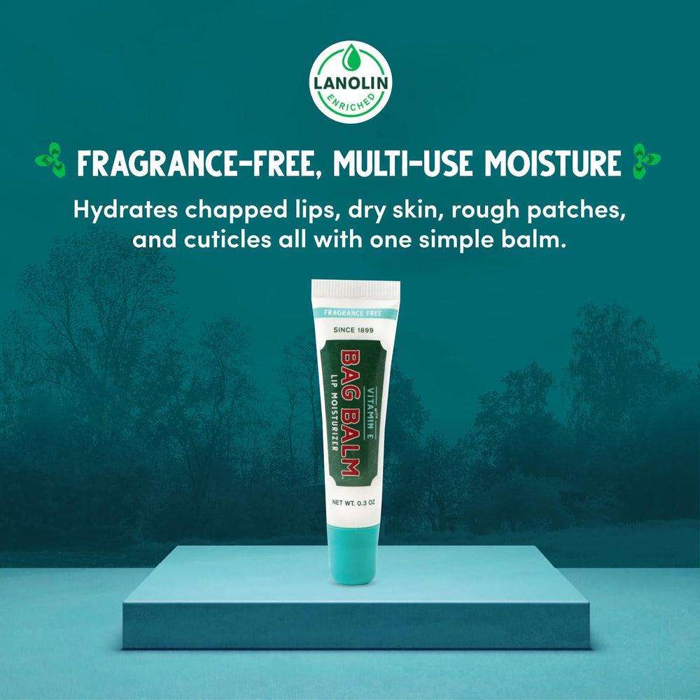 Bag Balm textura sedosa, aplicación suave para labios secos.