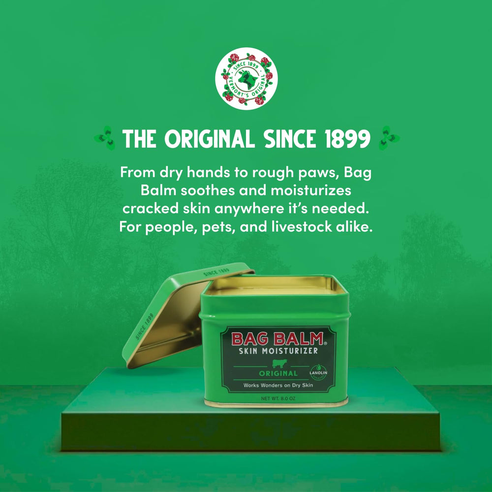 Bag Balm Vermont origin label reinforces trusted heritage and simple, fragrance-free ingredients.