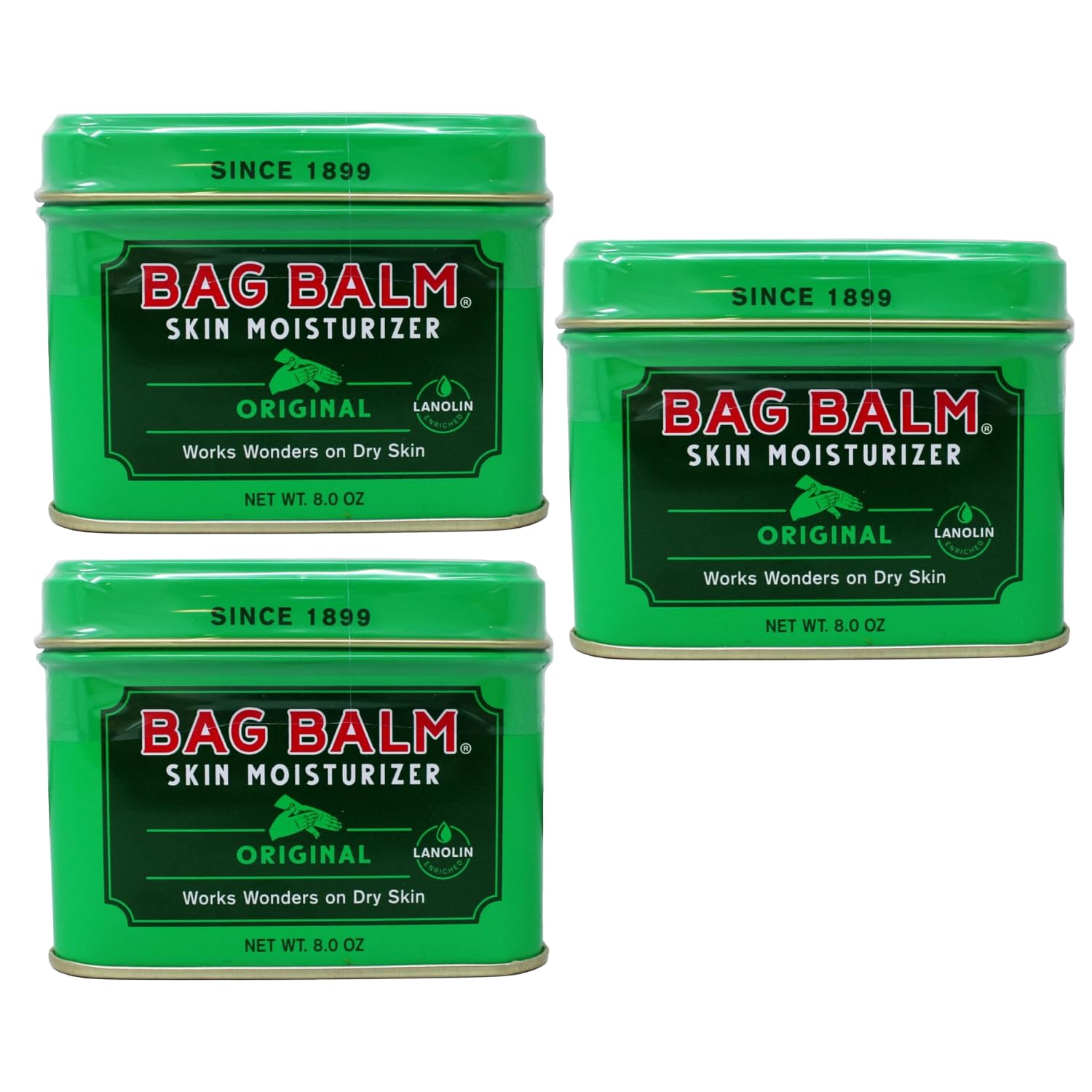 Bag Balm Vermont Original Hand Ointment 8oz tin nourishes dry hands and softens skin