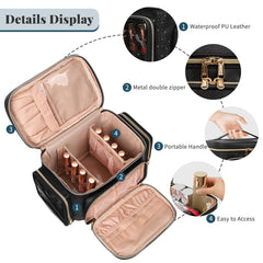 Bagmoly makeup brush compartment keeps brushes organized and dust-free.