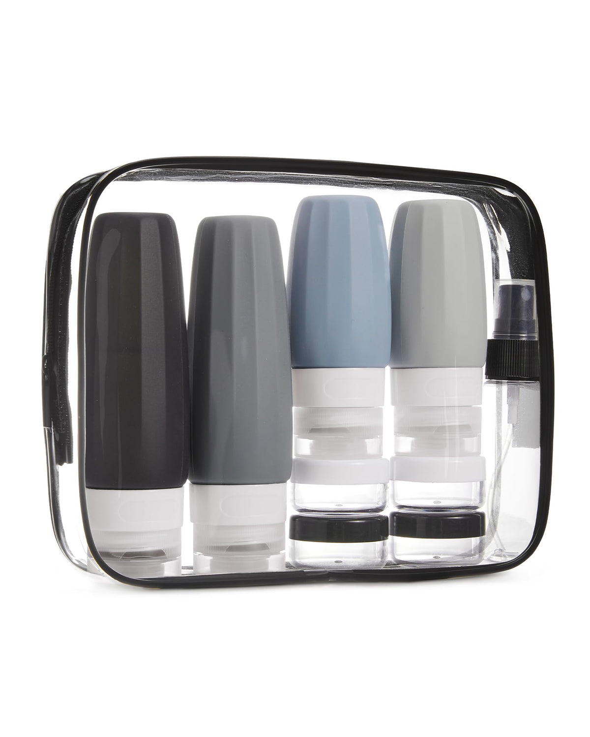 BagSmart 18-pack travel bottles with leak-proof design for organized toiletries.