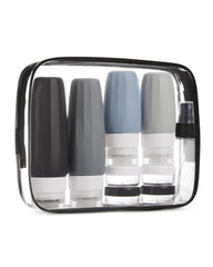BagSmart 18-pack travel bottles with leak-proof design for organized toiletries.