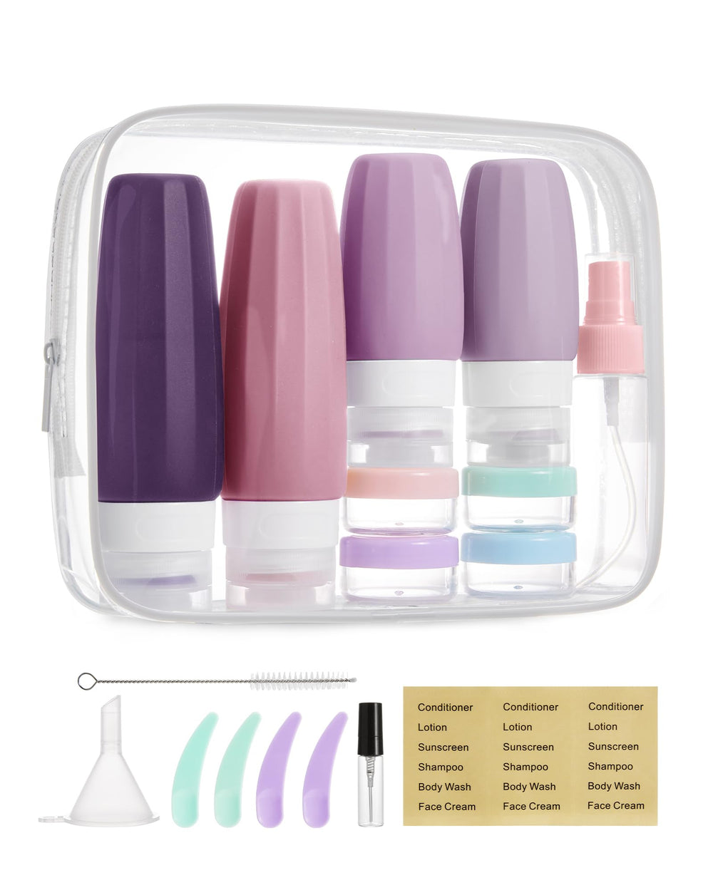 BAGSMART 18-pack travel bottles packaging for organized packing