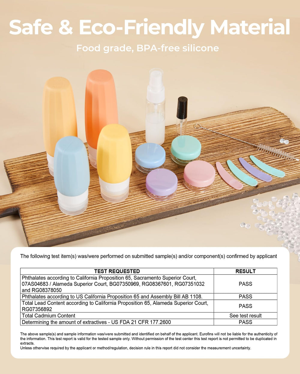 BAGSMART 3oz and 2oz bottles close-up for precise sizing