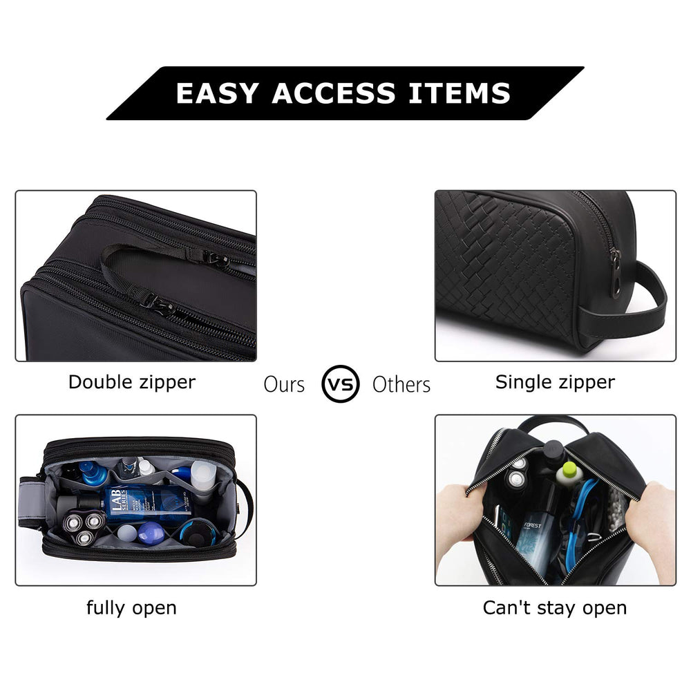 BAGSMART back pocket with elastic and zip pockets for cosmetics and toiletries.