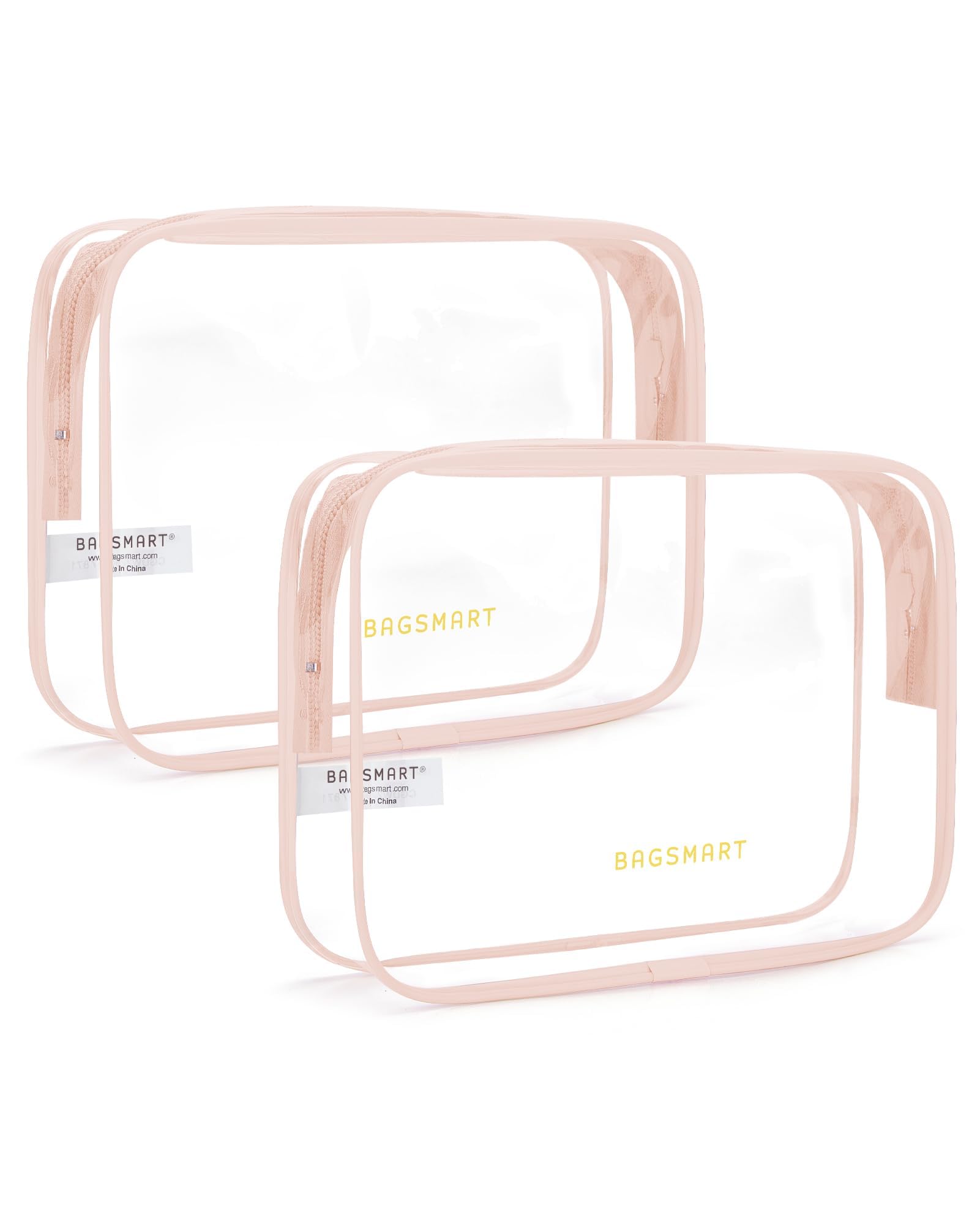 BAGSMART clear toiletry bag 2-pack with transparent design for quick security checks