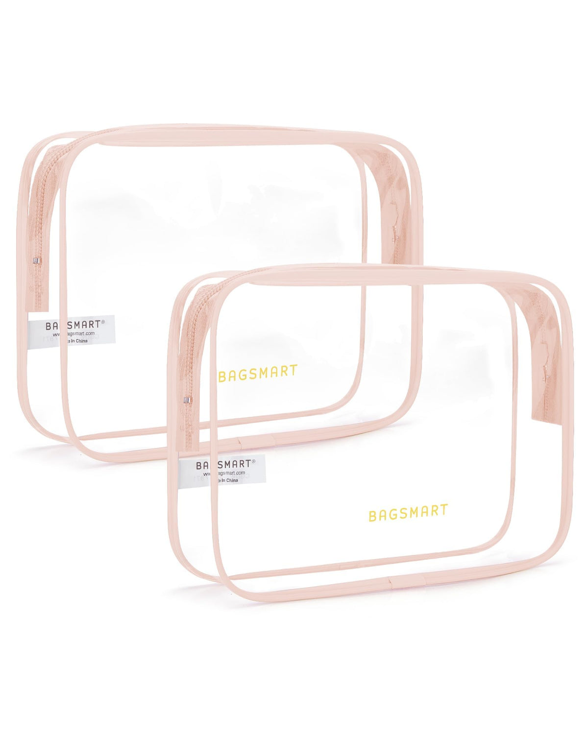 BAGSMART clear toiletry bag 2-pack with transparent design for quick security checks