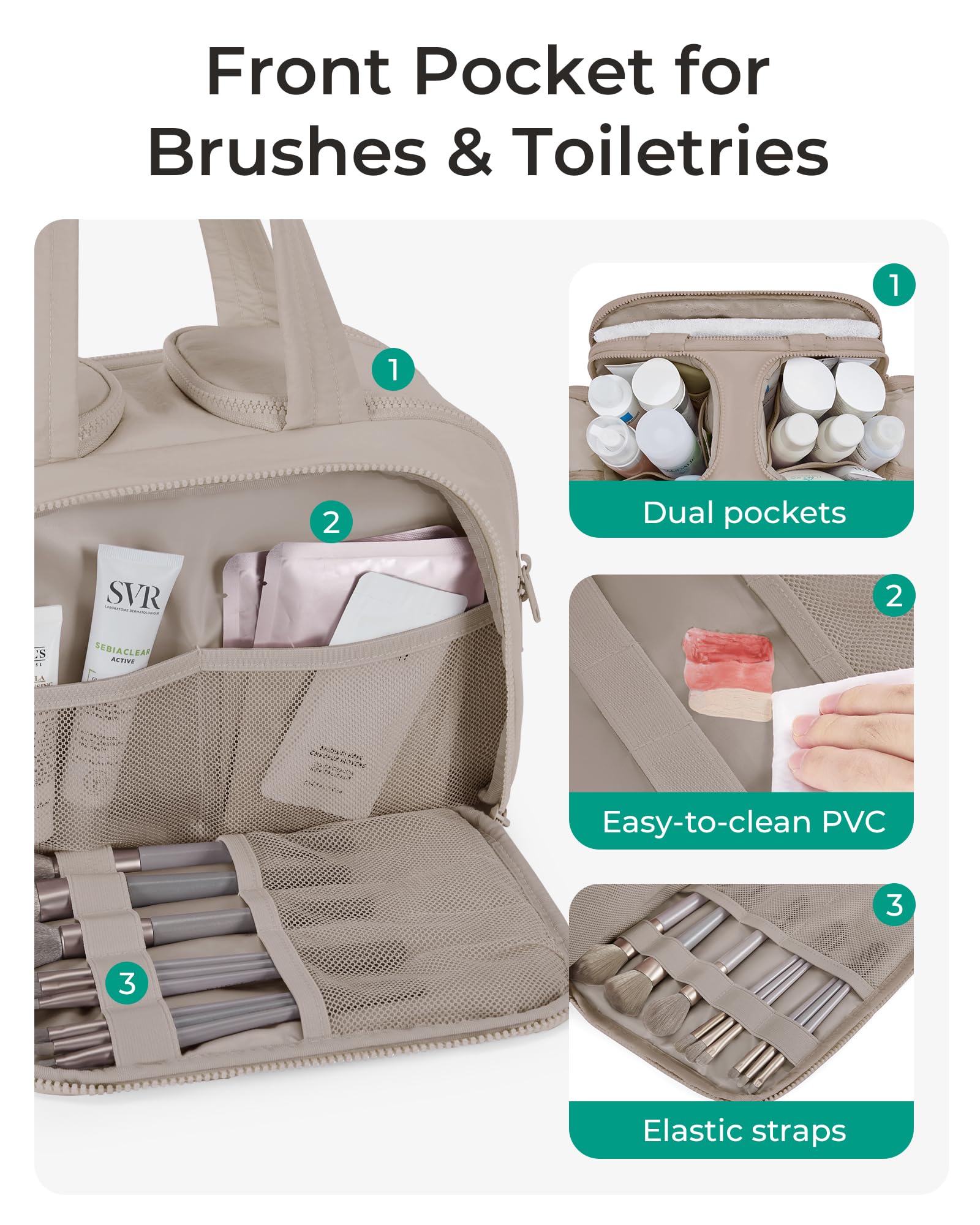 BAGSMART Crush bag showing four compartments for organized packing