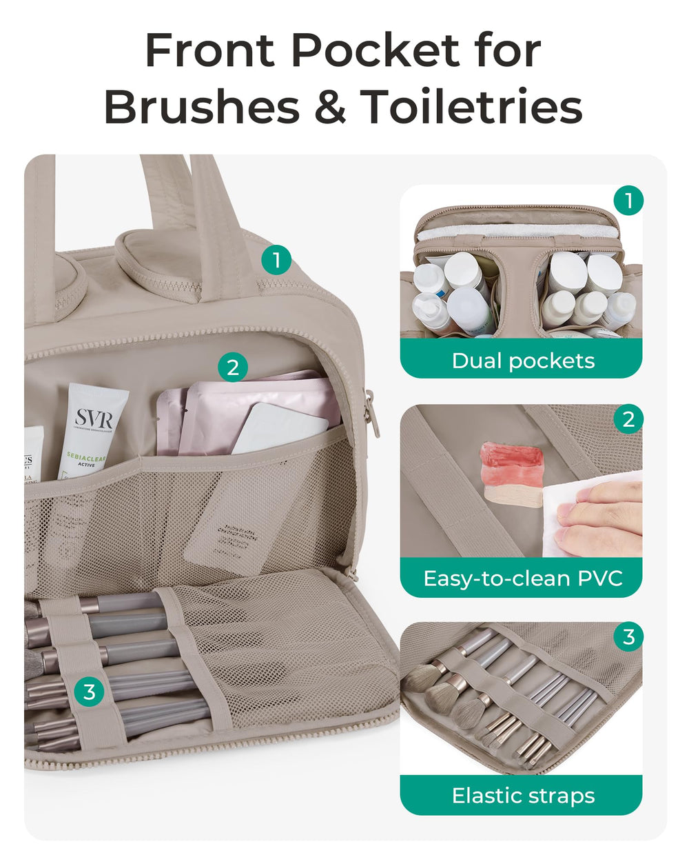 BAGSMART Crush bag showing four compartments for organized packing