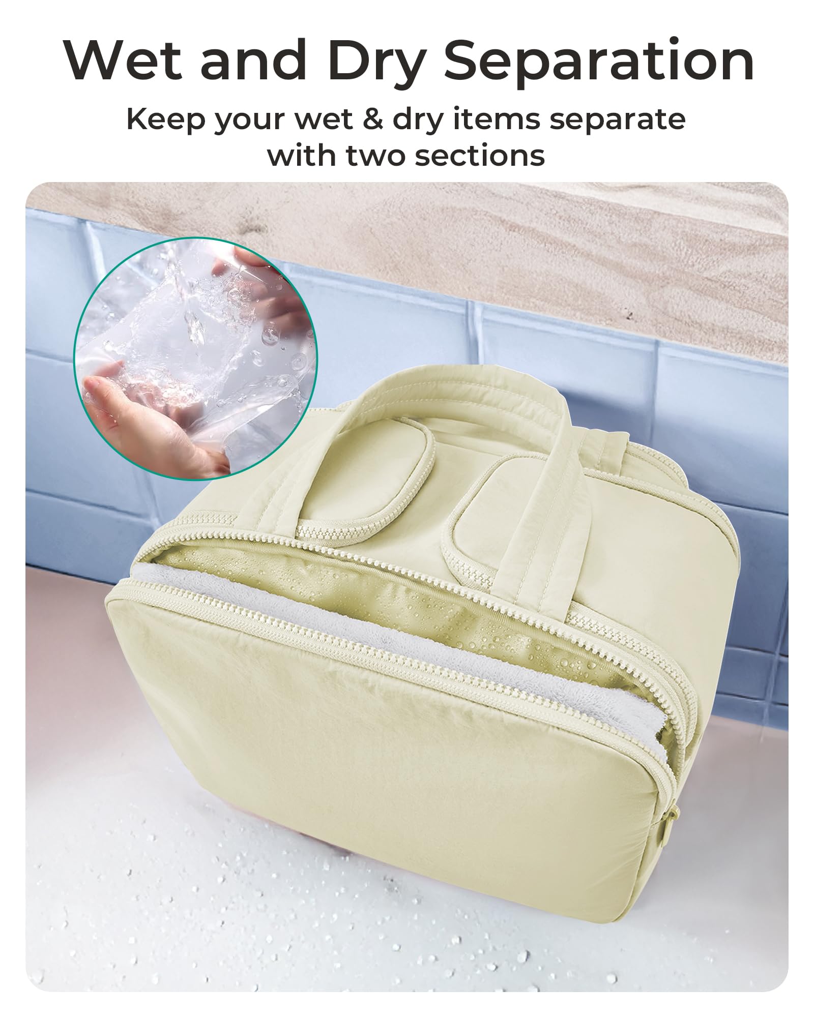 BAGSMART bag features dry-and-wet separation and a front pocket.