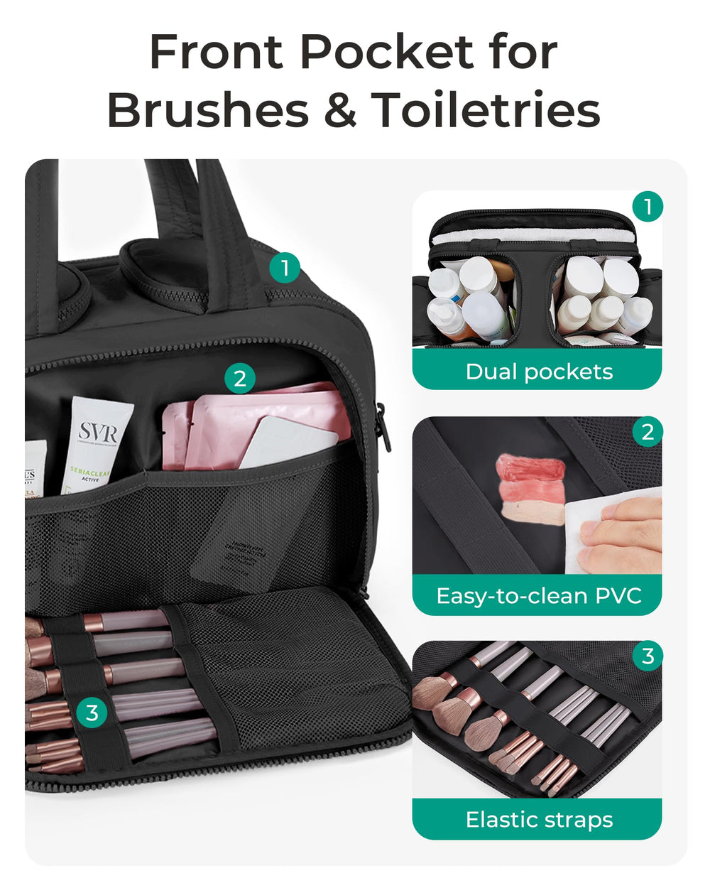 BAGSMART bag demonstrates dry-and-wet separation with waterproof PVC fabric.