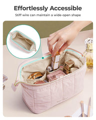 BAGSMART Garnet Red easy-clean PVC-lined pocket protects brushes and spills.