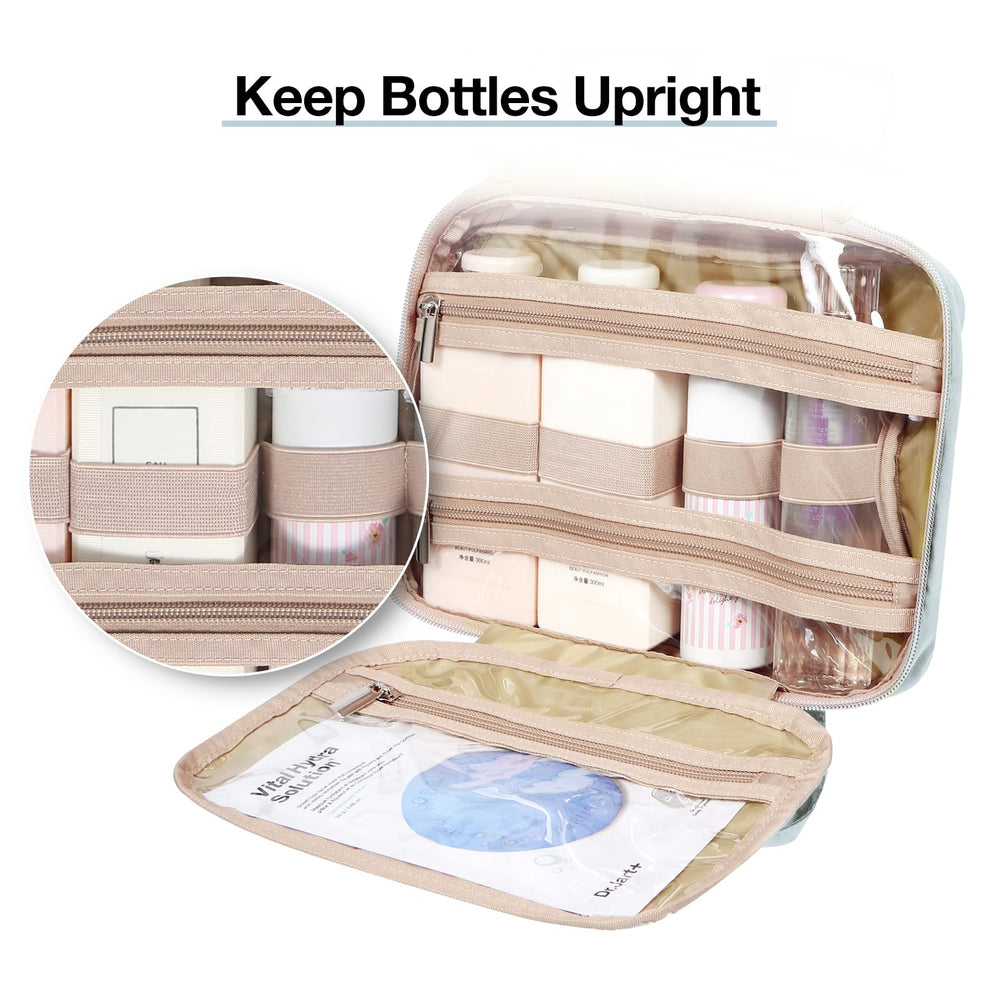 BAGSMART interior elastic pockets keep bottles upright and organized.