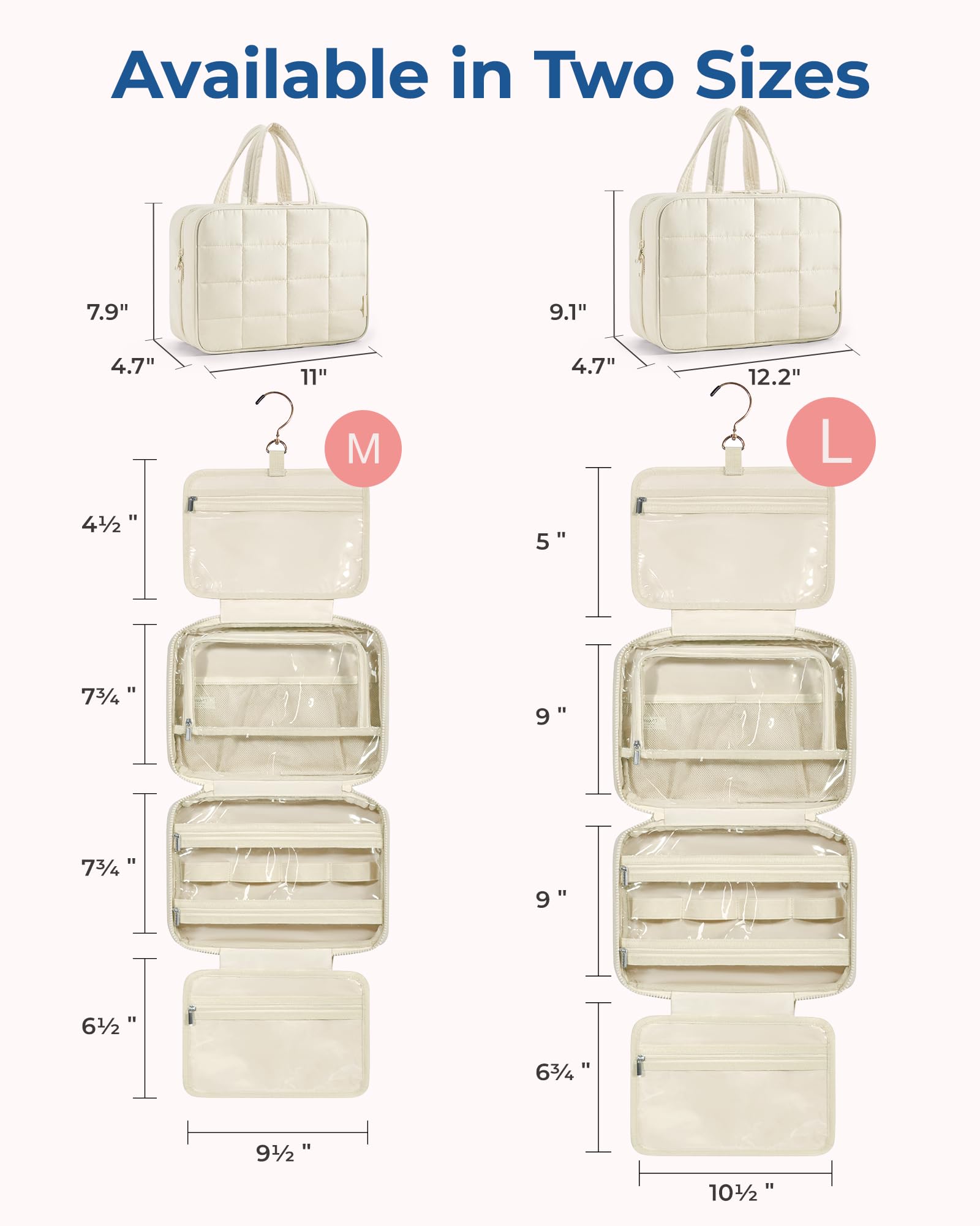 BAGSMART transparent side panels provide a quick overview of contents.