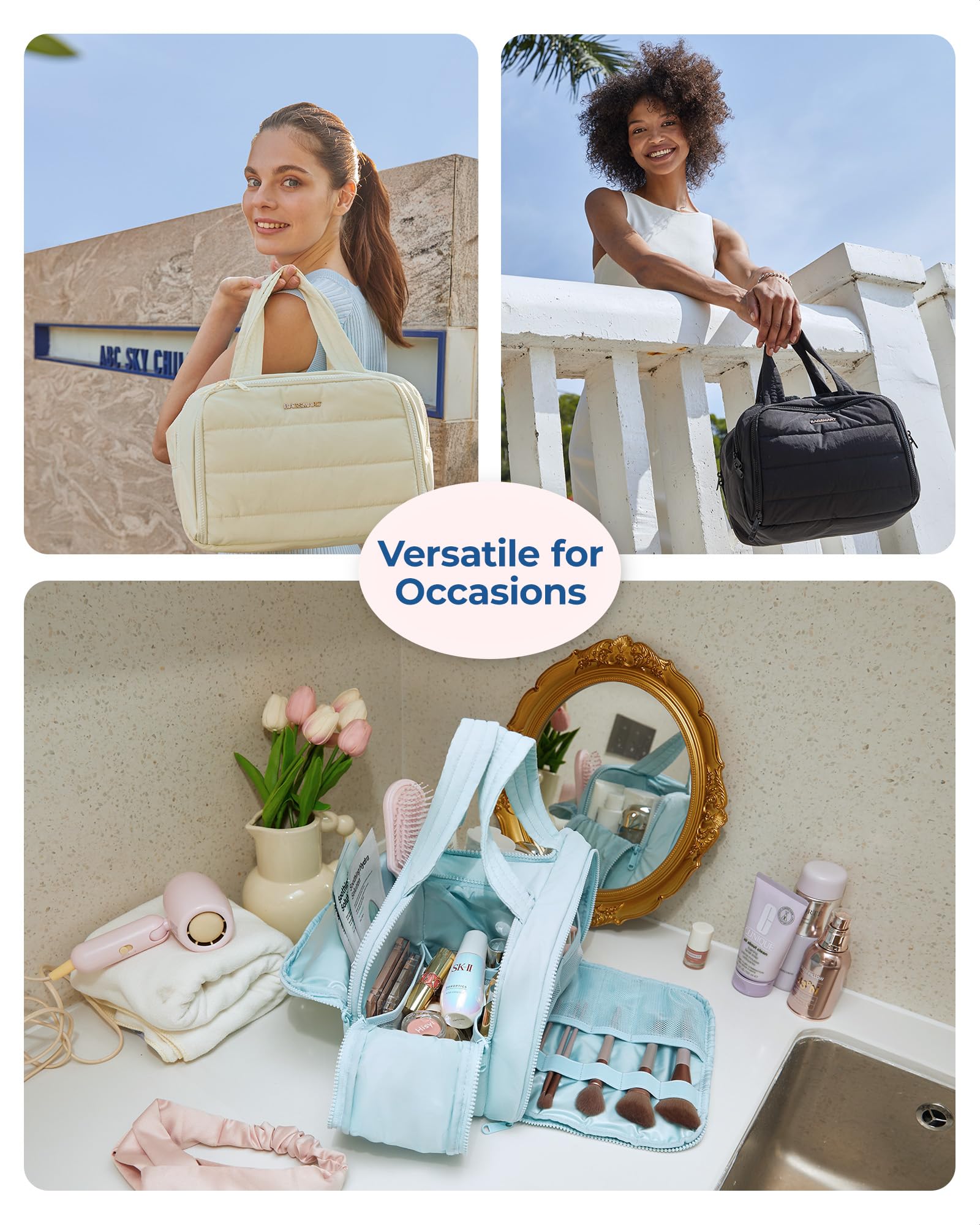 BAGSMART large-capacity case ideal for business trips and getaways.