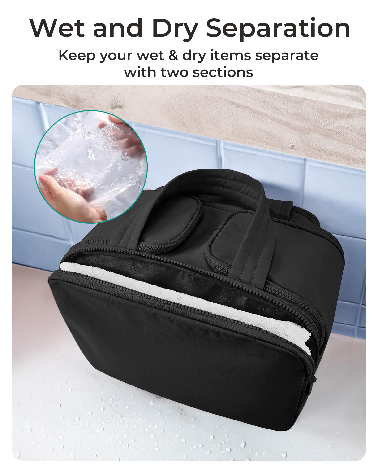 BAGSMART large-capacity bag keeps four compartments organized during travel.