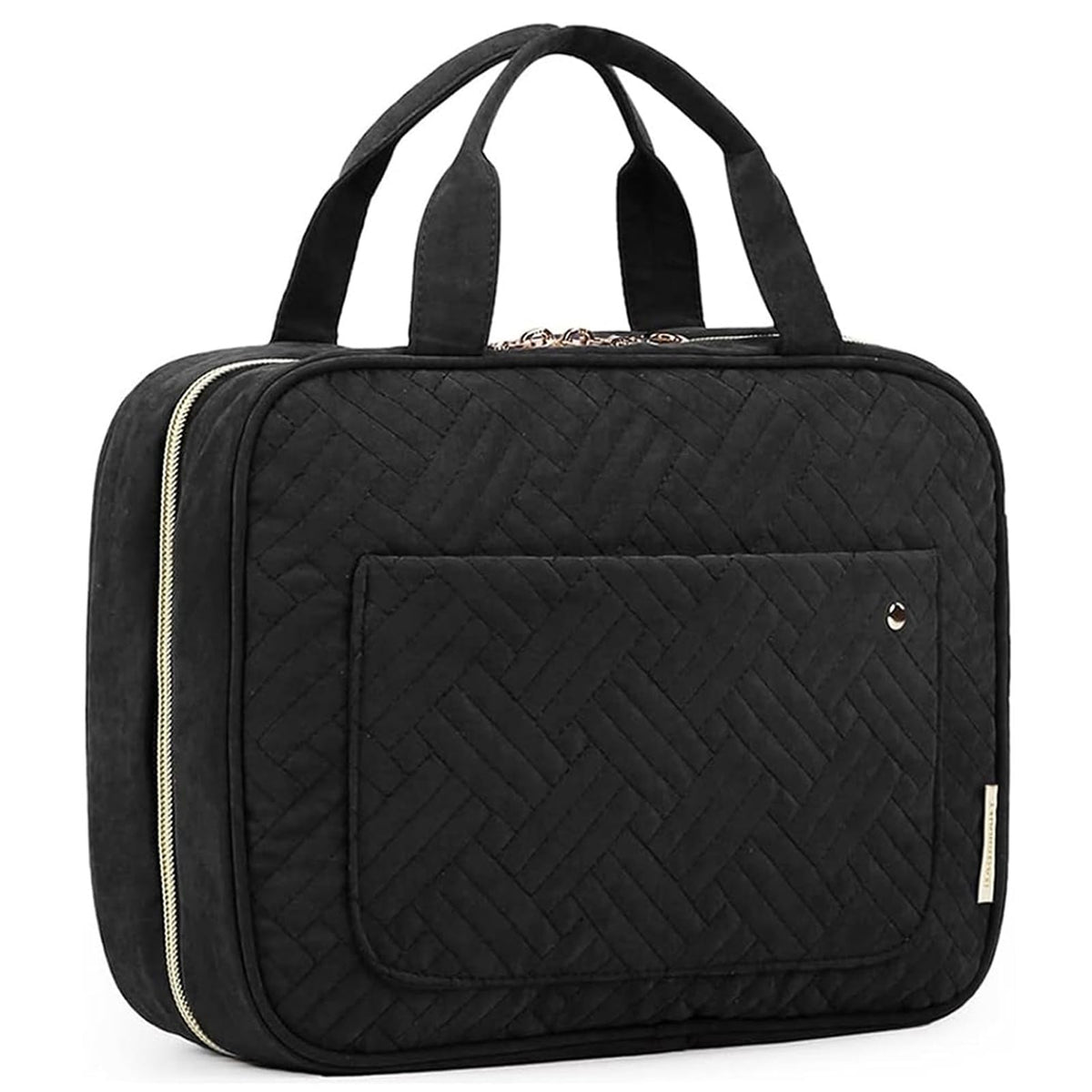 BAGSMART large toiletry bag with 360-degree swivel hook for easy hanging on trips.