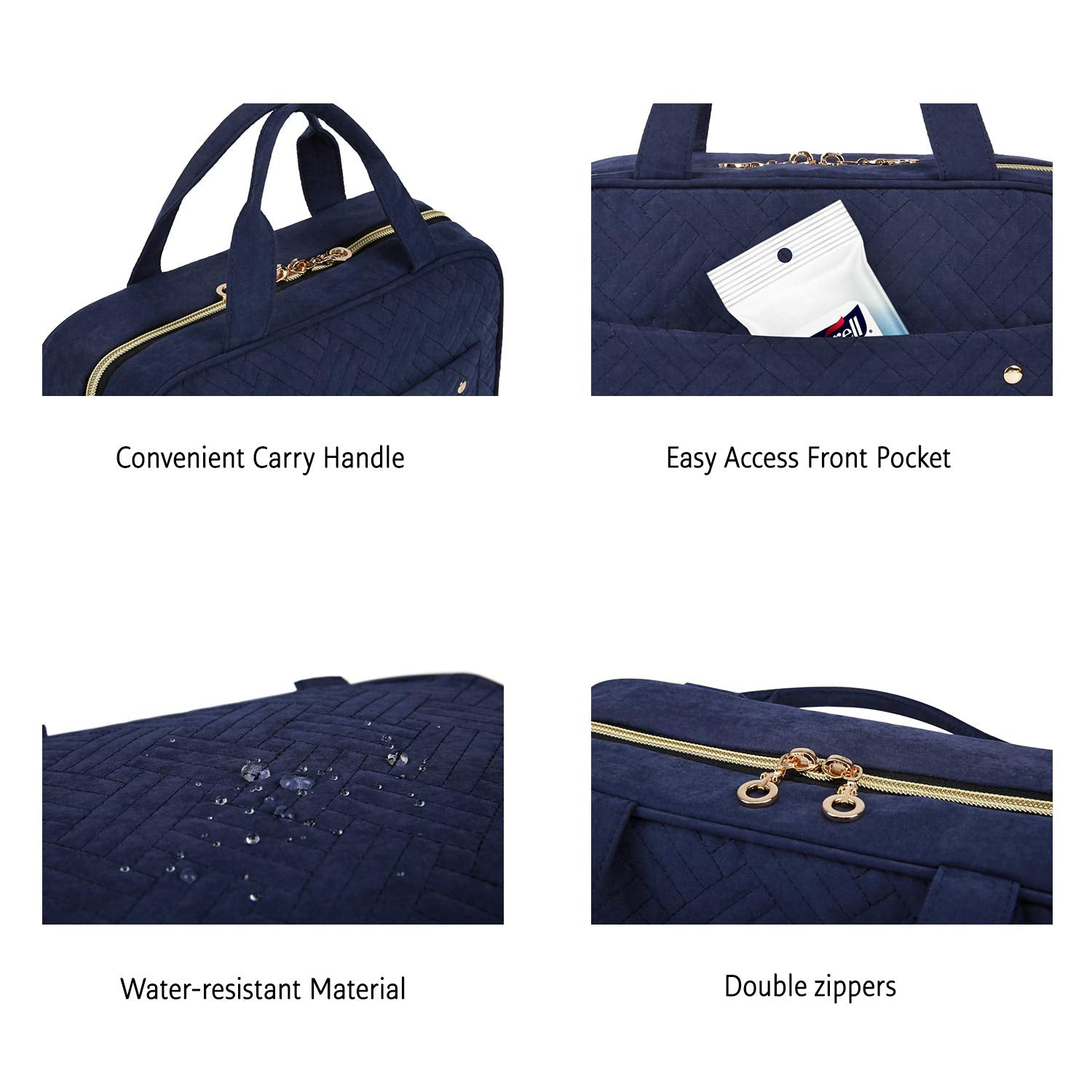 Lightweight design with carry handle for overnight trips.