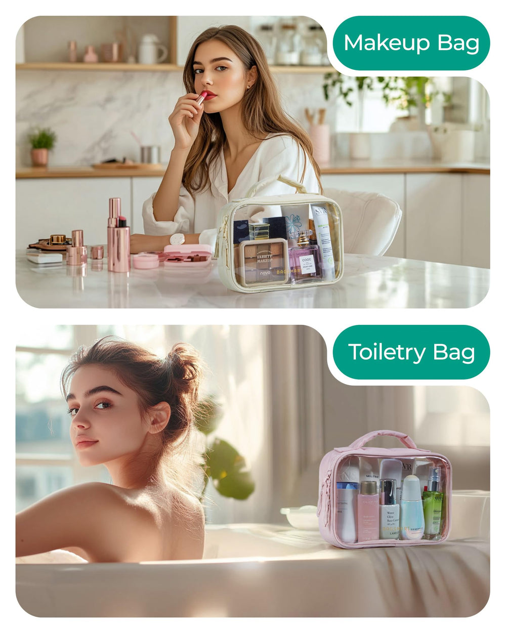 BAGSMART lightweight carry-on toiletry bag fits essential items.