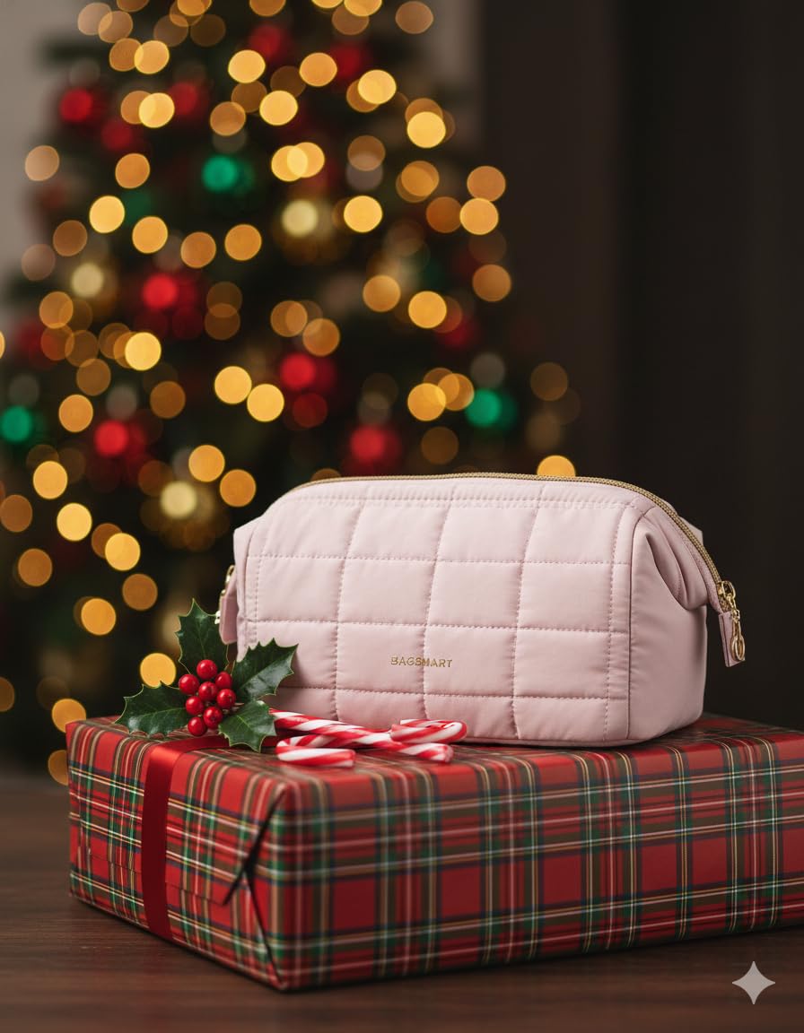 BAGSMART makeup bag side pockets secure small items during travel