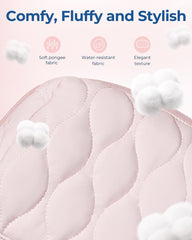 BAGSMART makeup bag soft fabric provides a lightweight daily carry
