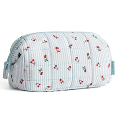 BAGSMART makeup bag wide opening for easy cosmetics access during travel.