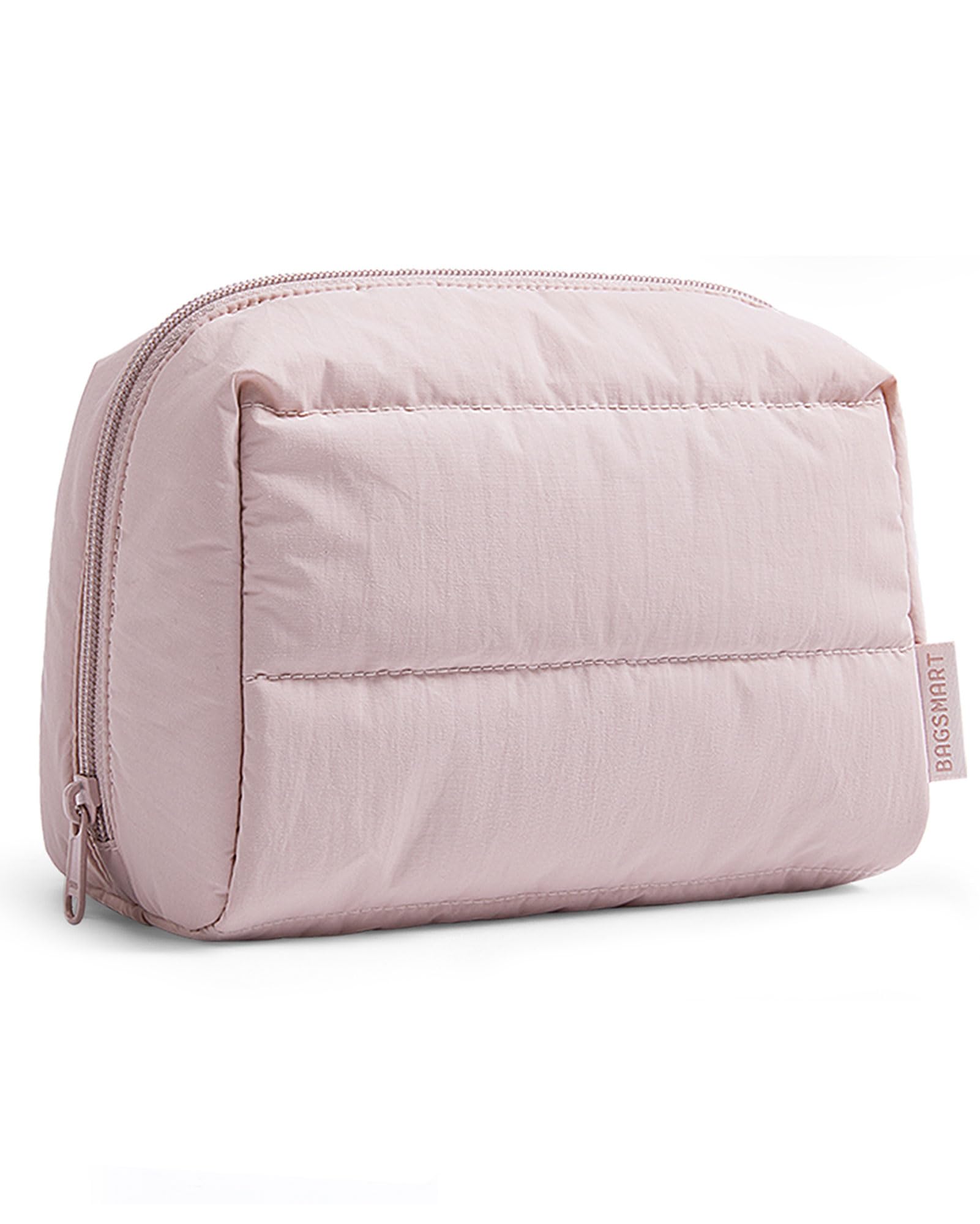 BAGSMART Puffy Makeup Bag wide-opening design for easy visibility and quick access