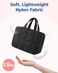 BAGSMART puffy makeup bag made of soft lightweight nylon