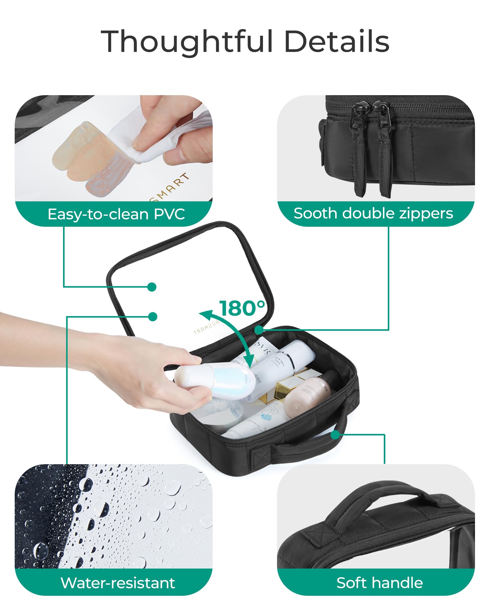BAGSMART quart-size travel organizer ideal for cosmetics and toiletries.