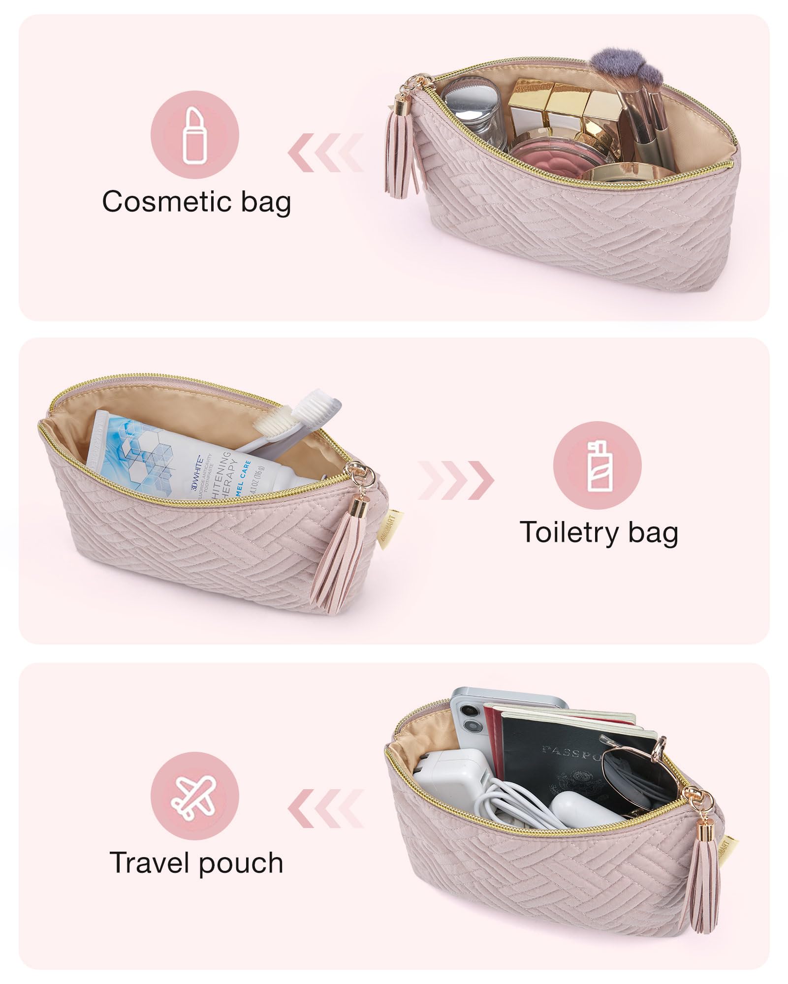 BAGSMART tassel detail adds a modern, stylish touch to the pouch.