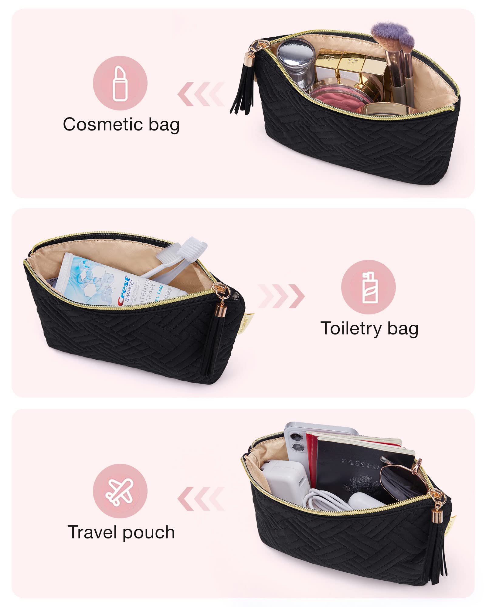 BAGSMART compact design fits purses and carry-ons without adding bulk