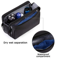 BAGSMART Toiletry Bag back pocket with elastic and zip pockets for versatile storage.