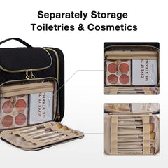 BAGSMART Toiletry Bag features 360 degree hook for easy hanging in bathrooms