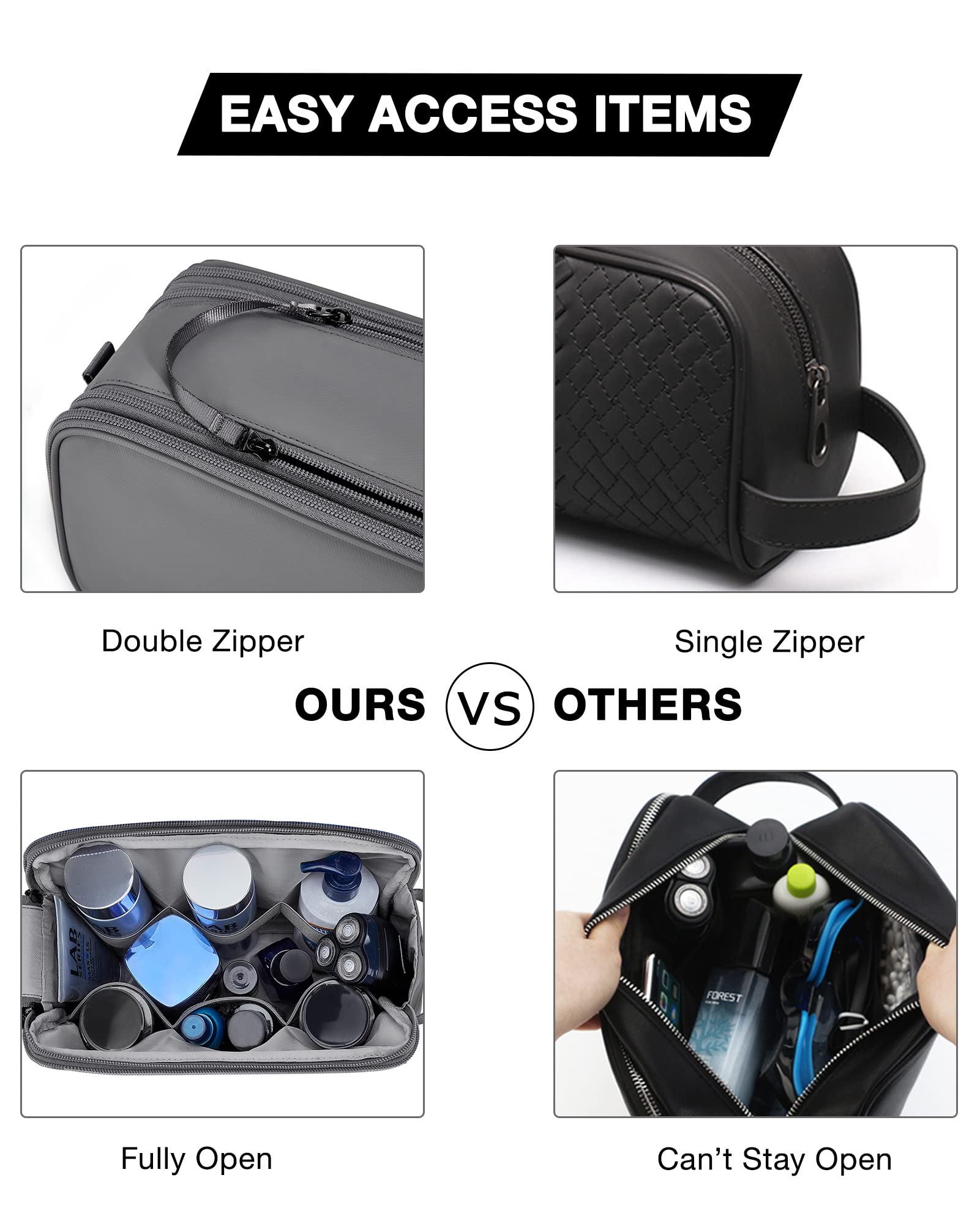 BAGSMART Toiletry Bag in use during travel keeps grooming essentials organized.