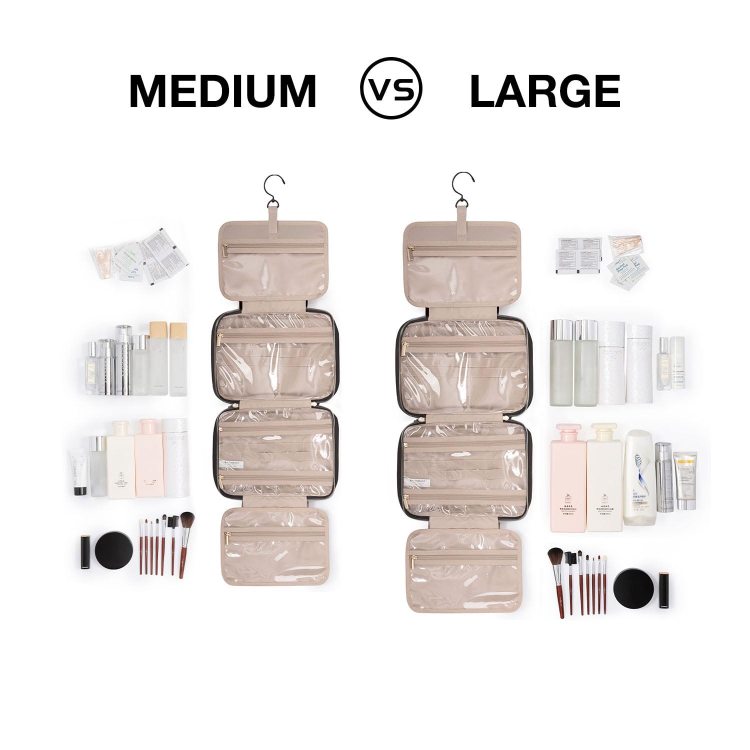 BAGSMART interior with elastic straps holds bottles upright for neat organization