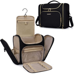 BAGSMART Toiletry Bag with large interior layout for full-size cosmetics and toiletries