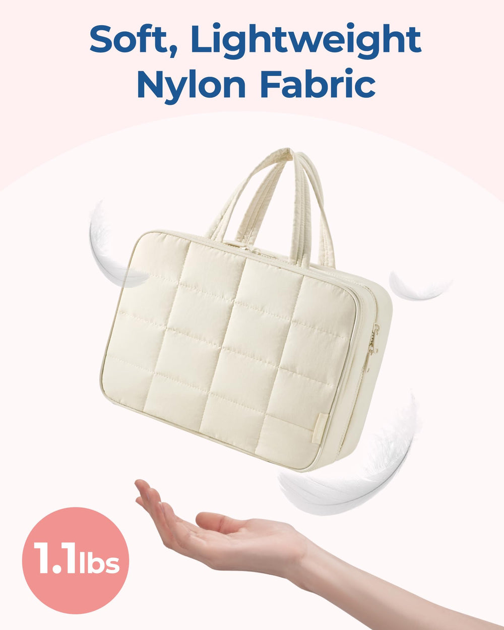 BAGSMART large-capacity toiletry bag neatly stores toiletries and cosmetics during trips.