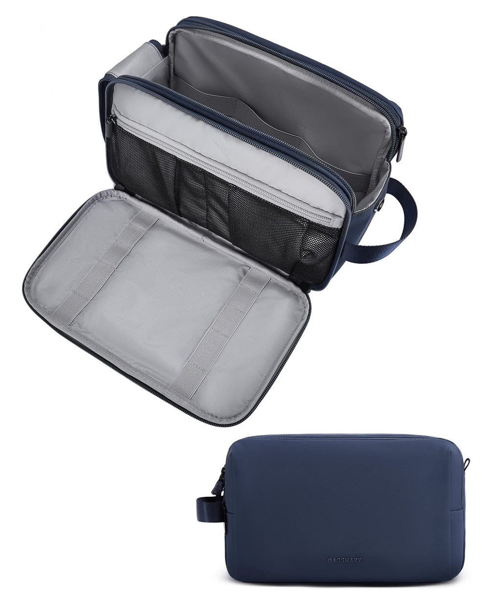 BAGSMART toiletry bag large size with front pocket for wet items and easy access