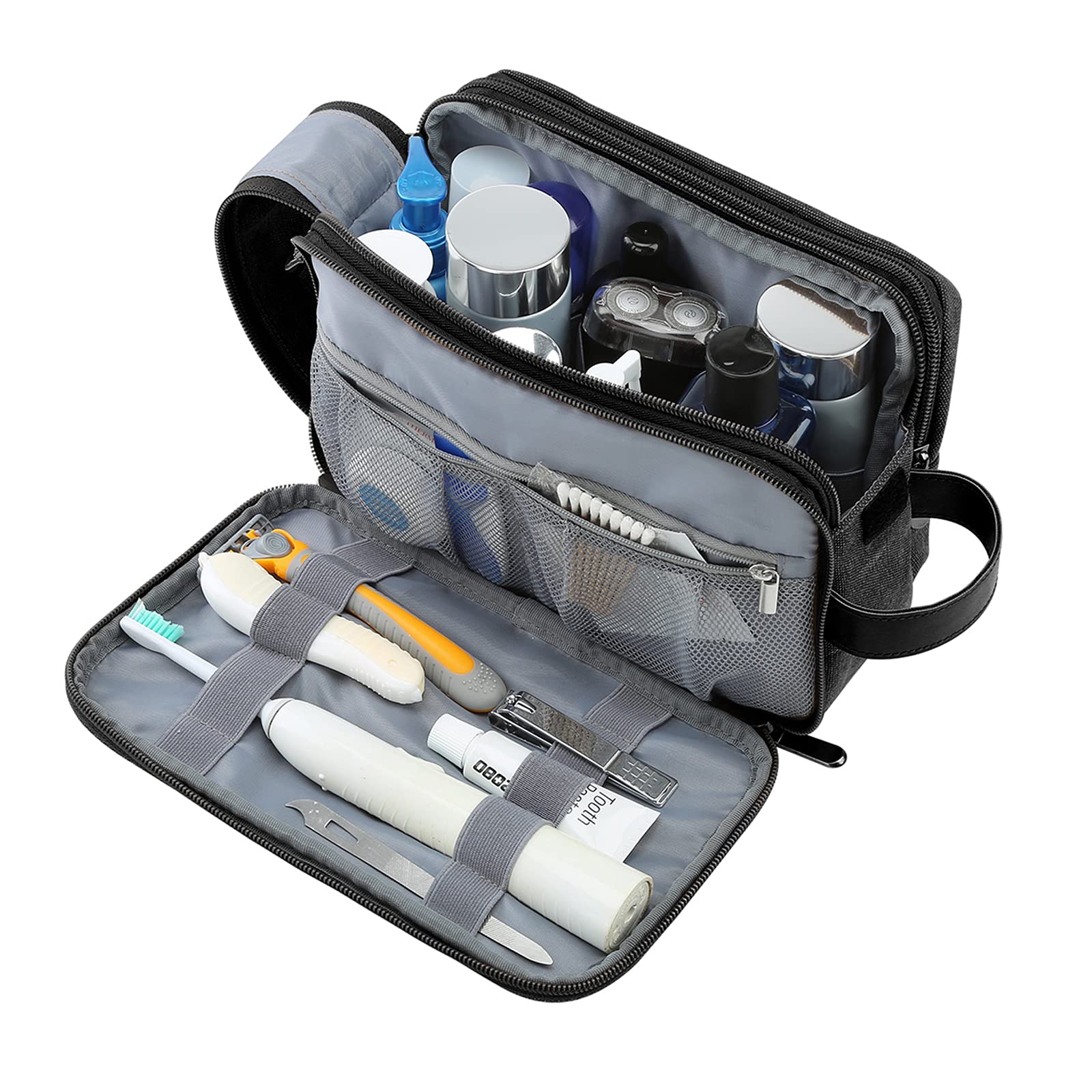 Interior of BAGSMART bag showing elastic bands securing items for stability during transit.