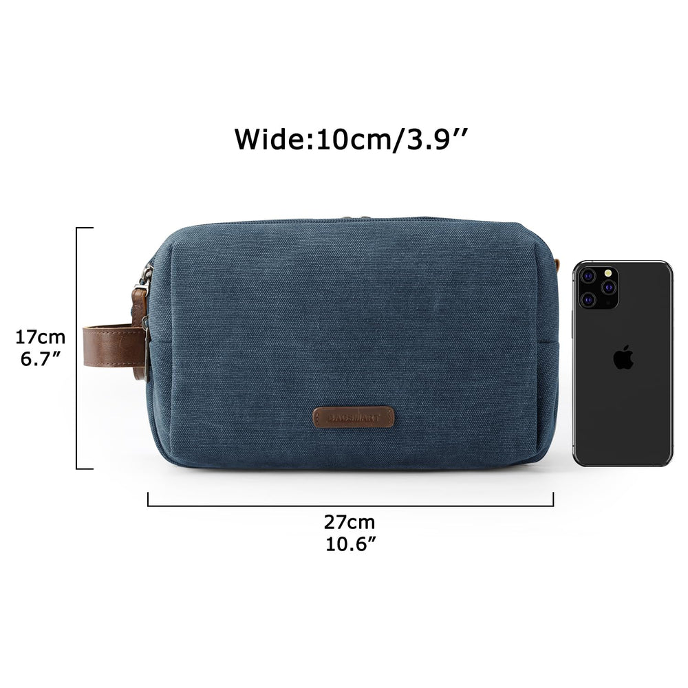 BAGSMART canvas material toiletry bag ready for daily use and travel