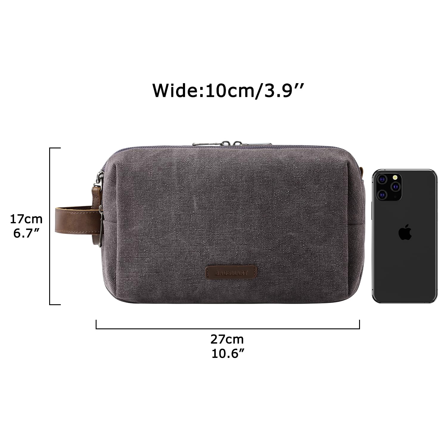 BAGSMART Toiletry Bag for Men, packed with essentials, ideal for short or long trips.