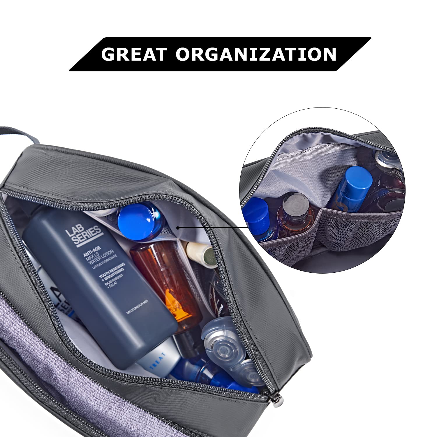 BAGSMART Toiletry Bag large capacity ideal for family travel.