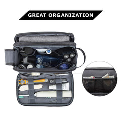 BAGSMART Toiletry Bag main compartment demonstrating upright bottle storage for organized packing.