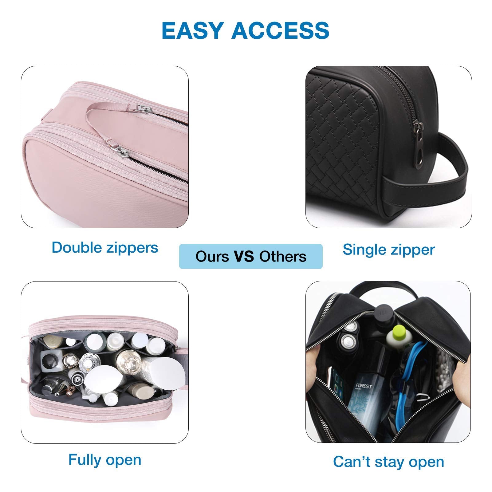 BAGSMART pink medium back pocket with elastic band and zip pockets