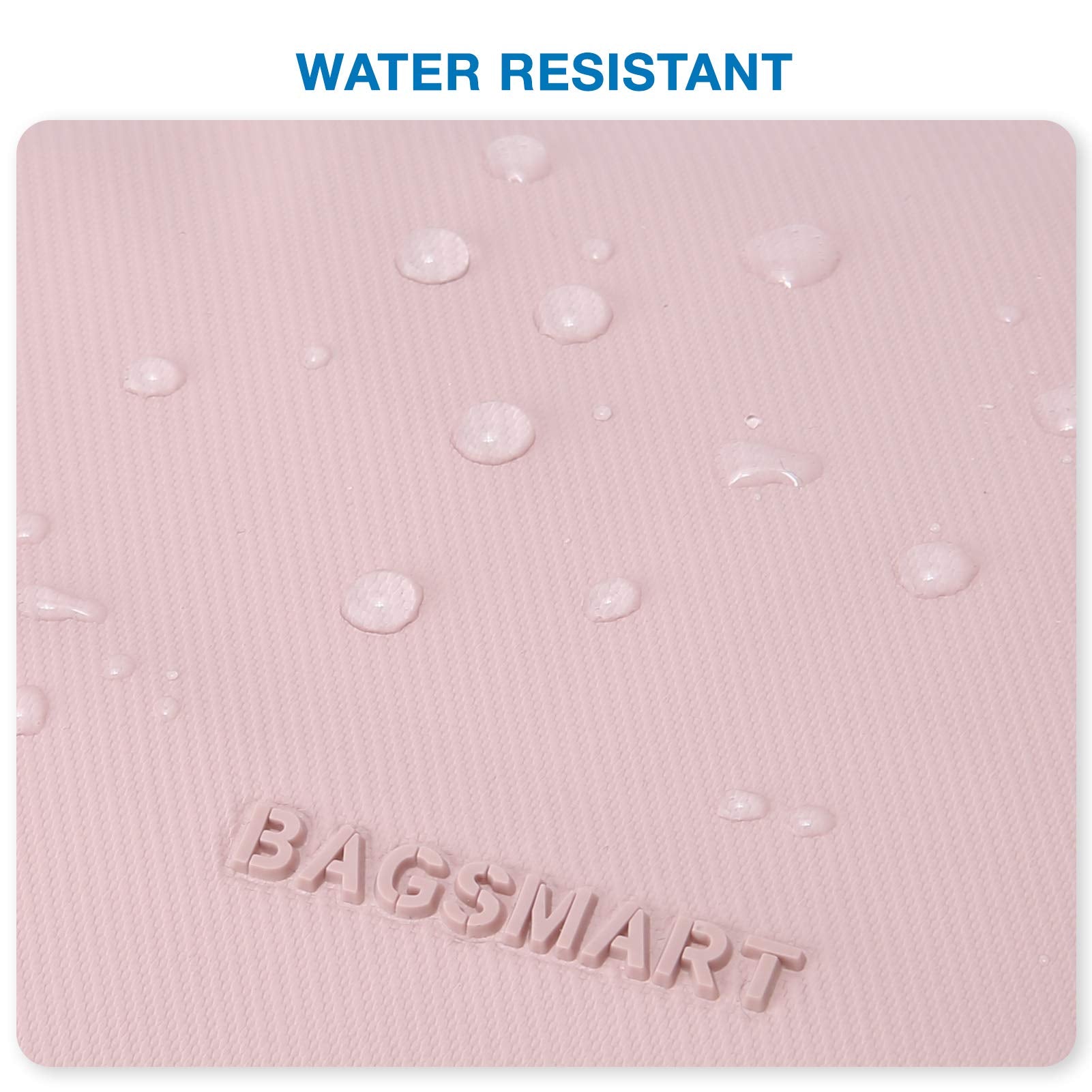 BAGSMART hidden snap closure prevents zipper snagging