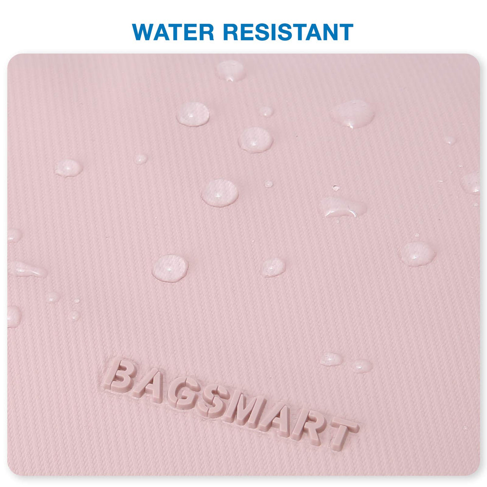 BAGSMART hidden snap closure prevents zipper snagging