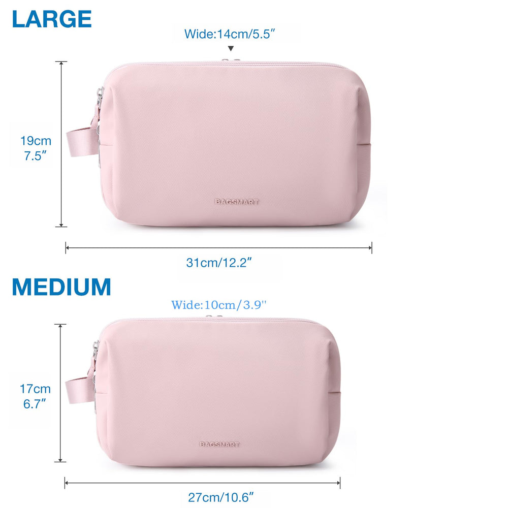 BAGSMART pink medium travel/home use for cosmetics and toiletries